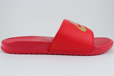 nike benassi red and gold